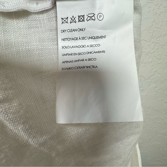 CLUB MONACO LINEN PANTS WITH CUTOUT EMBROIDERY BRODERIE ANGLAISE DETAIL - Picture 7 of 8